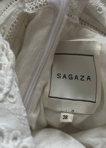 Sagaza Dantel Detaylı Beyaz Bohem Uzun Elbise - Görsel 4