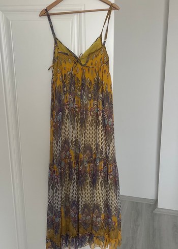 Twist Bohem Çok Renkli Uzun Askılı Elbise - Görsel 5