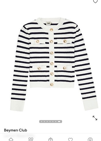 Beymen Club Beyaz Çizgi Desenli Kadın Hırka - Görsel 3