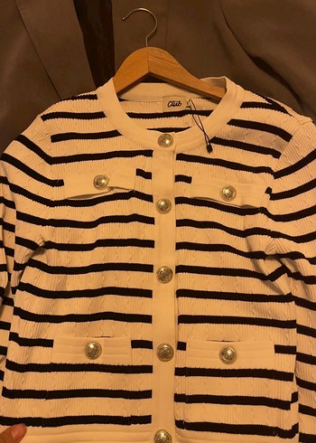 Beymen Club Beyaz Çizgi Desenli Kadın Hırka - Görsel 8