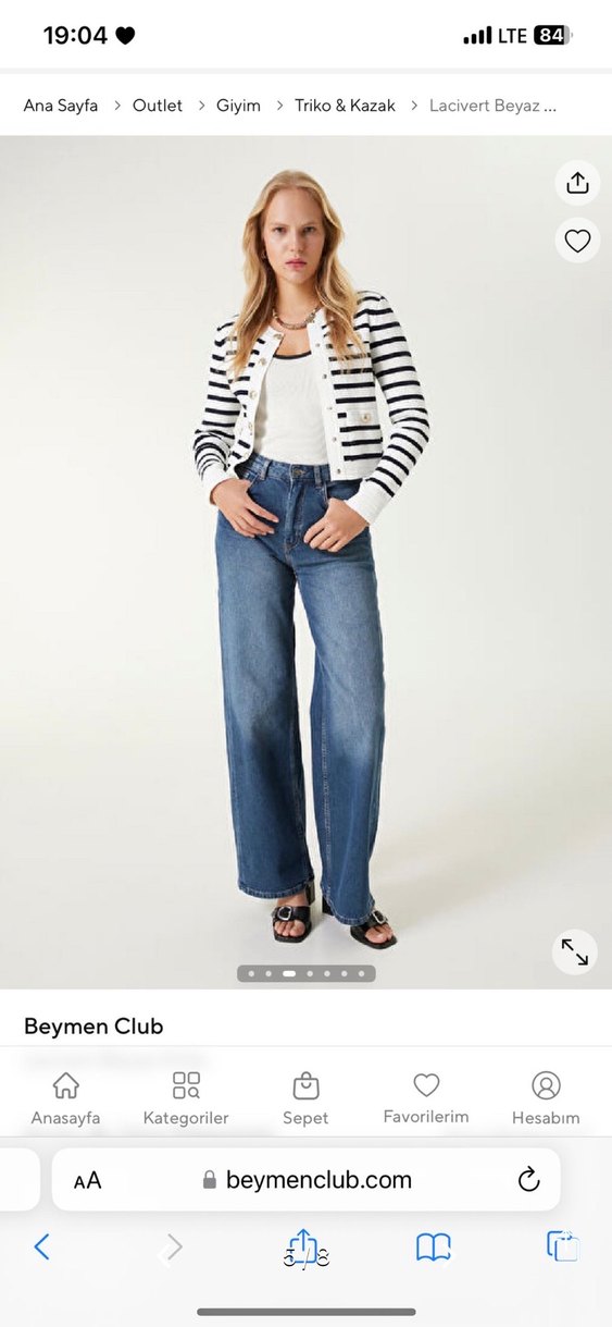 Beymen Club Beyaz Çizgi Desenli Kadın Hırka - Görsel 2