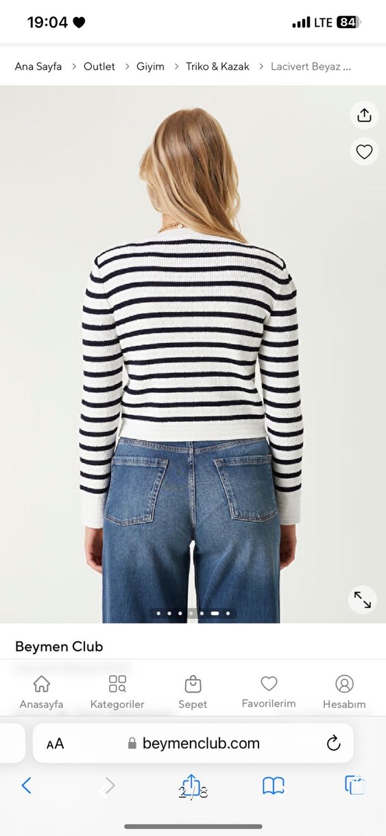 Beymen Club Beyaz Çizgi Desenli Kadın Hırka - Görsel 4