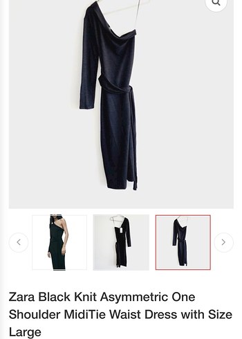 Zara Siyah Uzun Asimetrik Elbise - Görsel 5