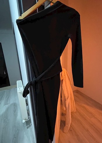 Zara Siyah Uzun Asimetrik Elbise - Görsel 6