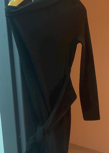 Zara Siyah Uzun Asimetrik Elbise - Görsel 8