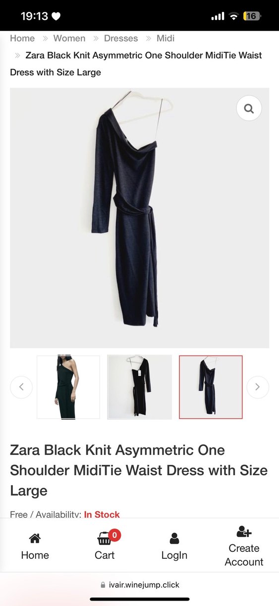 Zara Siyah Uzun Asimetrik Elbise - Görsel 5