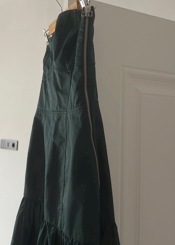 Zara Yeşil Straplez Uzun Kadın Elbise - Görsel 7
