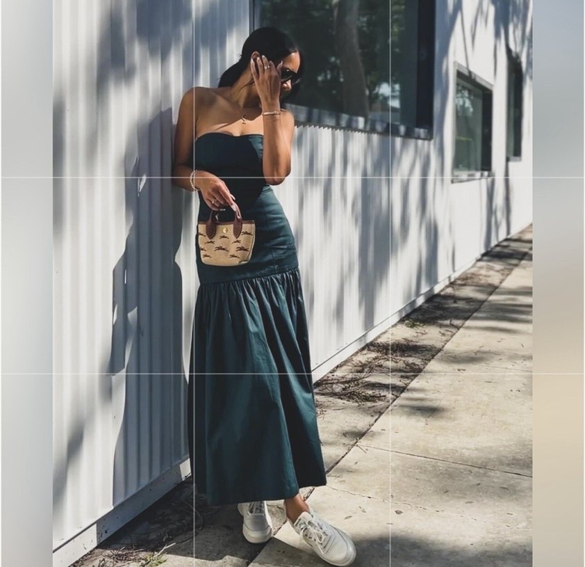 Zara Yeşil Straplez Uzun Kadın Elbise - Görsel 4