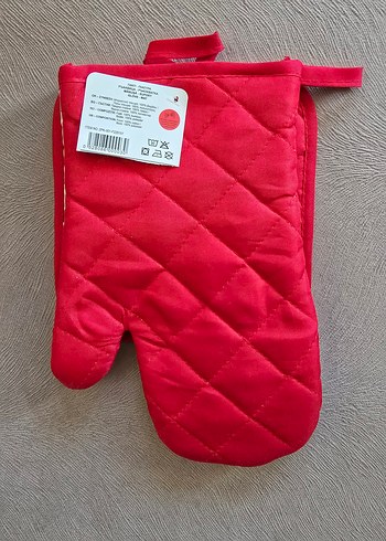 yurt dışından Gri Baskılı Mutfak Eldiveni ve Tutacak Seti - Görsel 3