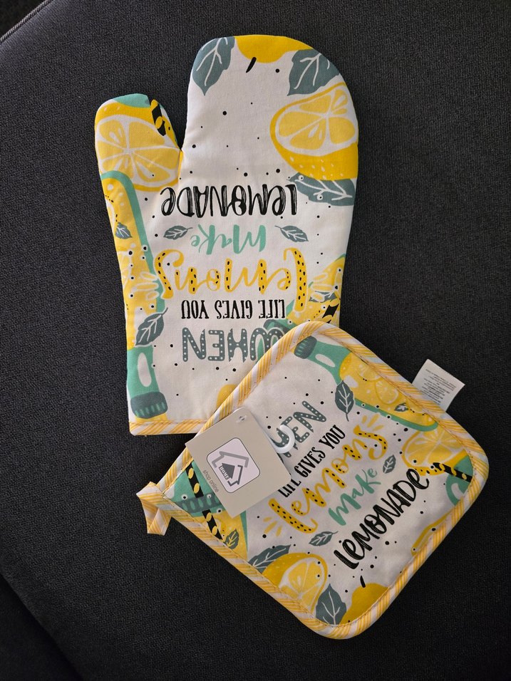 yurt dısından limonlu Fırın Eldiveni ve Tutacak Seti - Görsel 2