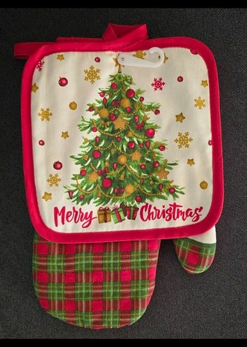 yurt dışından Renkli Yılbaşı Fırın Eldiveni - Görsel 2