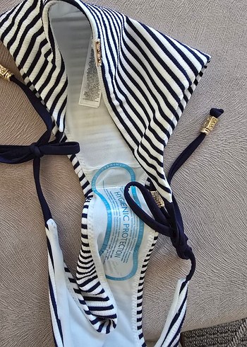 yurt dısından Newyorker Çizgili Beyaz Bağcıklı Bikini Altı - Görsel 4