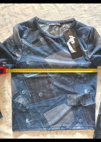 yurtdısından Newyorker Uzun Kollu Denim desenli Bluz - Görsel 3