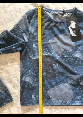 yurtdısından Newyorker Uzun Kollu Denim desenli Bluz - Görsel 2