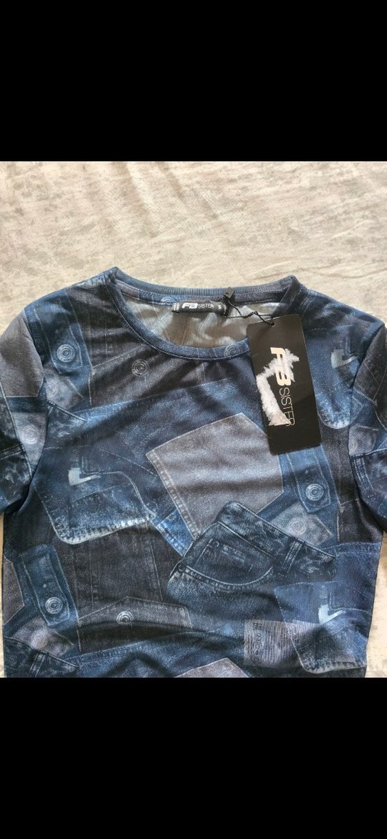 yurtdısından Newyorker Uzun Kollu Denim desenli Bluz - Görsel 4