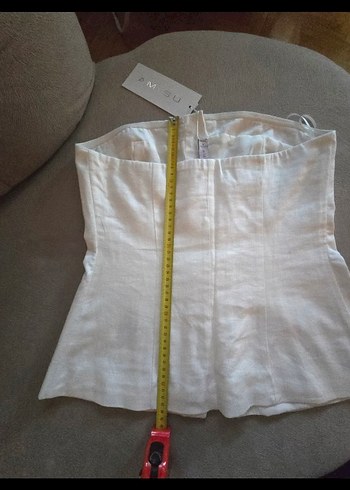 yurt dışından Newyorker Beyaz  Straplez bluz - Görsel 5