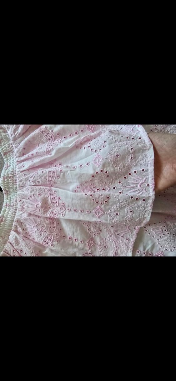 yurtdısından Newyorker Pembe Nakışlı Volanlı Midi Etek - Görsel 2