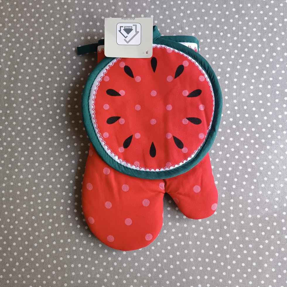 Yurt disindan Karpuz Desenli Fırın Eldiveni ve Tutamaci - Görsel 2