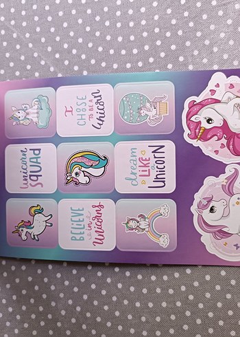  Beden Renk Unicorn Temalı Çıkartma Kitabı