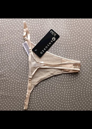 NewYorker Nakışlı Bej Midi Tanga