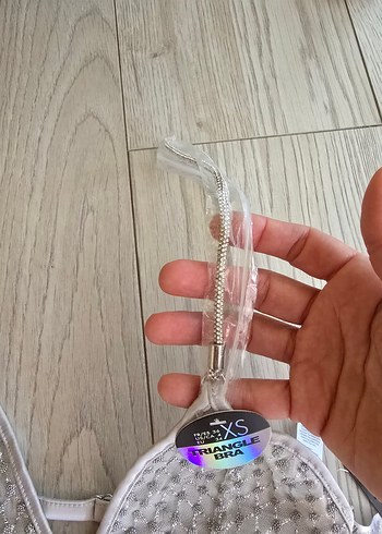 xs Beden gri Renk Newyorker gri taşlı üçgen Sütyen