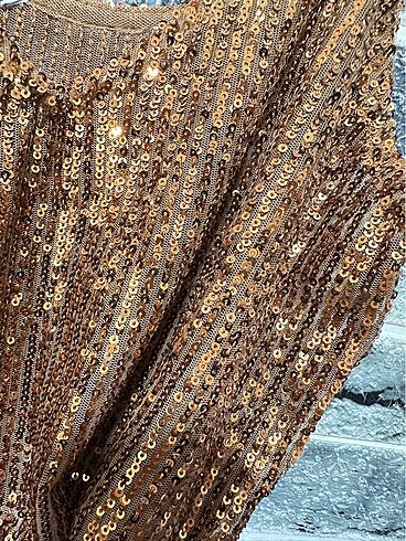 m Beden altın Renk Zara pul payet crop