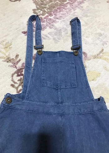 Kot (Denim) Etekli Tulum / Salopet Elbise - Görsel 2