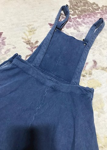 Kot (Denim) Etekli Tulum / Salopet Elbise - Görsel 4