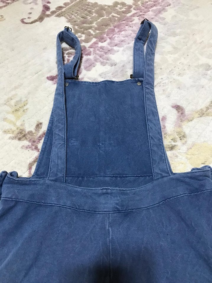 Kot (Denim) Etekli Tulum / Salopet Elbise - Görsel 5