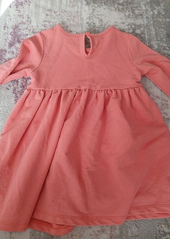 Pembe Kız Çocuk Uzun Kollu Nakışlı Elbise - Görsel 2