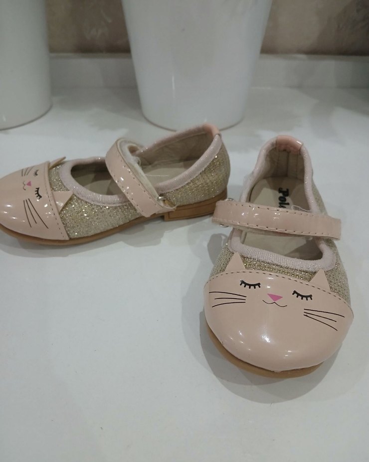 Polaris Marka Sevimli Kedili Kız Çocuk Babet/Balerin Ayakkabı - Görsel 4