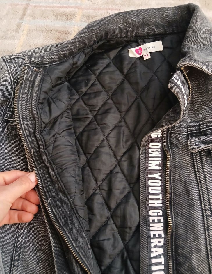 Gri Kadın Denim Ceket - Görsel 2