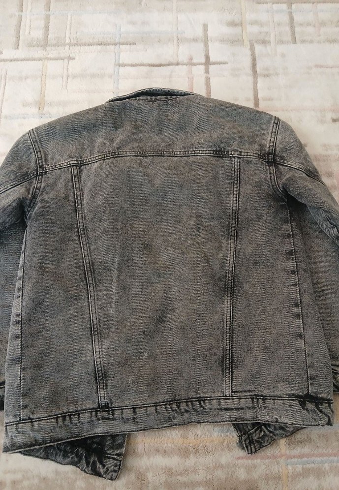 Gri Kadın Denim Ceket - Görsel 3