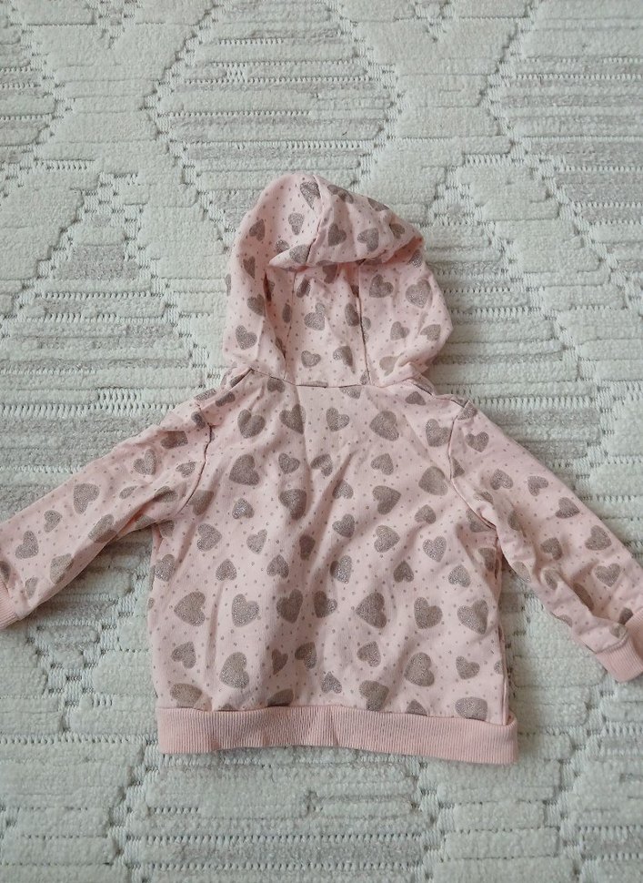 Kız Çocuk Kapüşonlu Fermuarlı ince ceket - Görsel 2