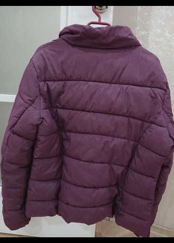 Mor Fermuarlı Kadın Kışlık Mont - Görsel 2