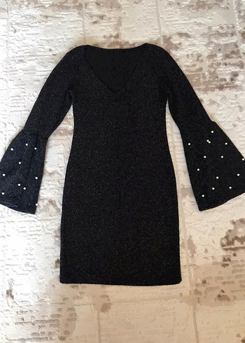 İncili İspanyol Kol Örme Elbise - Görsel 2