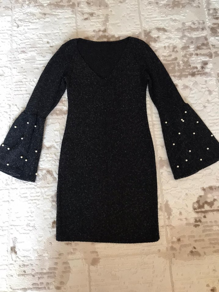 İncili İspanyol Kol Örme Elbise - Görsel 2