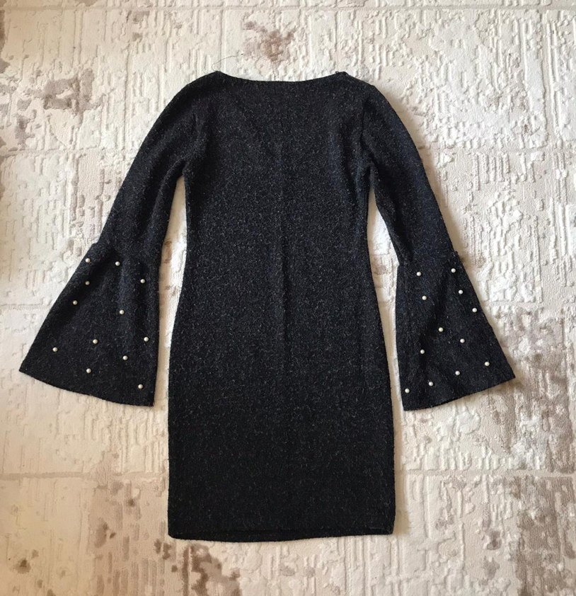 İncili İspanyol Kol Örme Elbise - Görsel 5