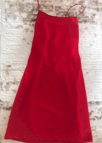 sırt dekolteli İddialı Kırmızı elbise - Görsel 6