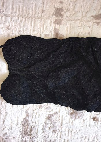 Büzgülü Transparan Detaylı Gece Elbisesi - Görsel 3