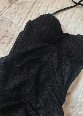 Büzgülü Transparan Detaylı Gece Elbisesi - Görsel 7