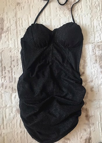 Büzgülü Transparan Detaylı Gece Elbisesi - Görsel 9