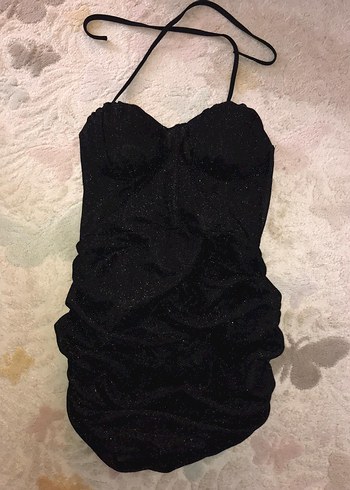 Büzgülü Transparan Detaylı Gece Elbisesi - Görsel 2