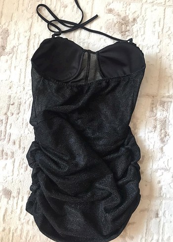 Büzgülü Transparan Detaylı Gece Elbisesi - Görsel 10