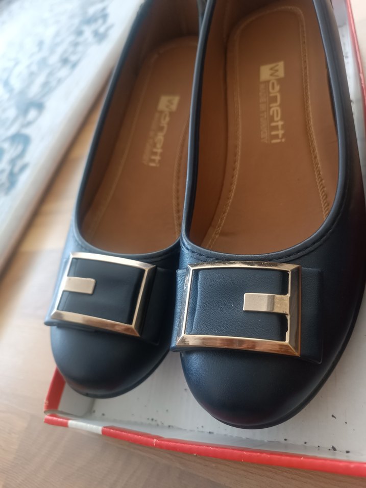 Kadın Lacivert Tokalı Topuklu Babet - Görsel 2