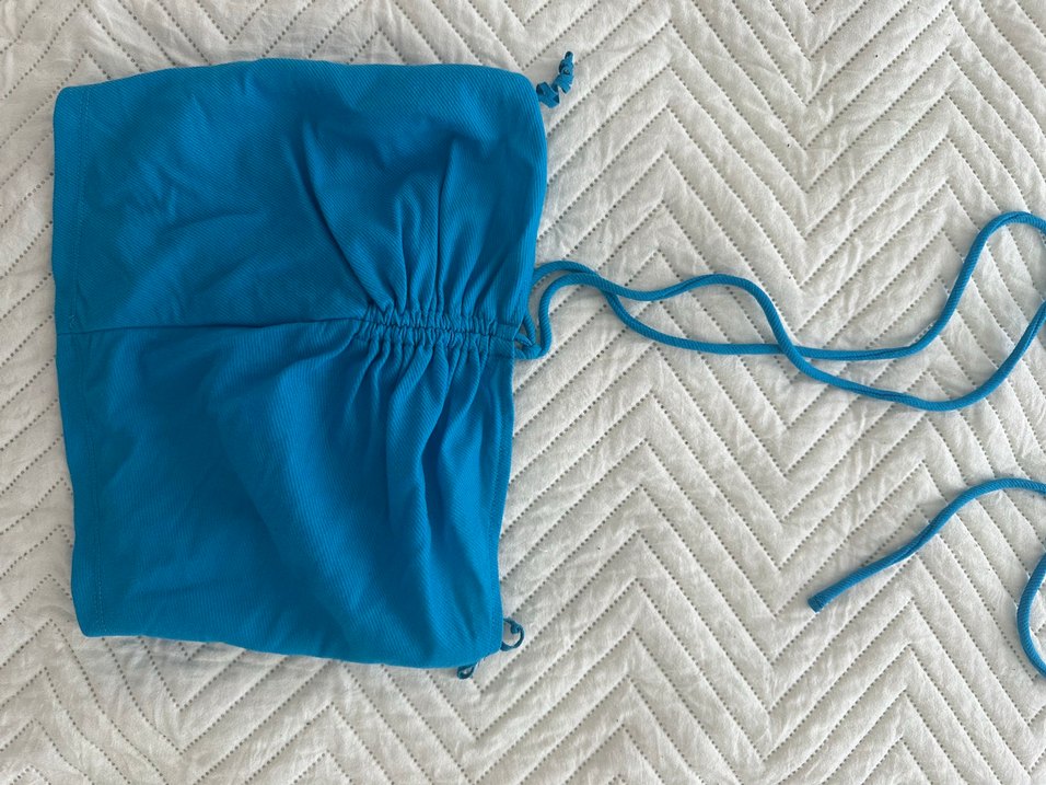 Zara straplez mavi üst - Görsel 4