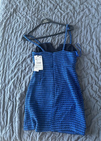 Zara tüvit mavi ipli elbise - Görsel 2