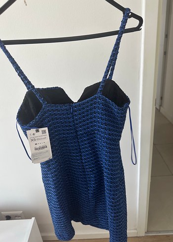 Zara tüvit mavi ipli elbise - Görsel 3