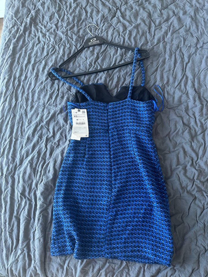 Zara tüvit mavi ipli elbise - Görsel 2