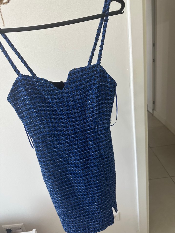 Zara tüvit mavi ipli elbise - Görsel 4